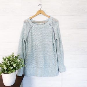 Anthro, Light Blue Sparkly Knit Pullover Sweater